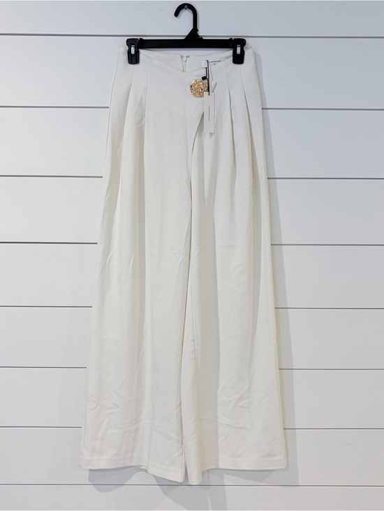 Commense Pants - Commense White Wide Leg Trousers Old Money Quiet Luxury M Model Off Duty